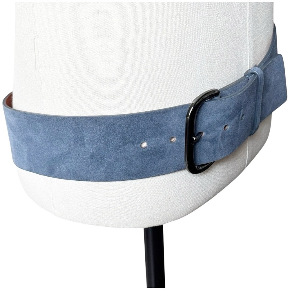 Carlisle blue suede finished leather hip belt curved with a gunmetal buckle |M - Picture 4 of 16